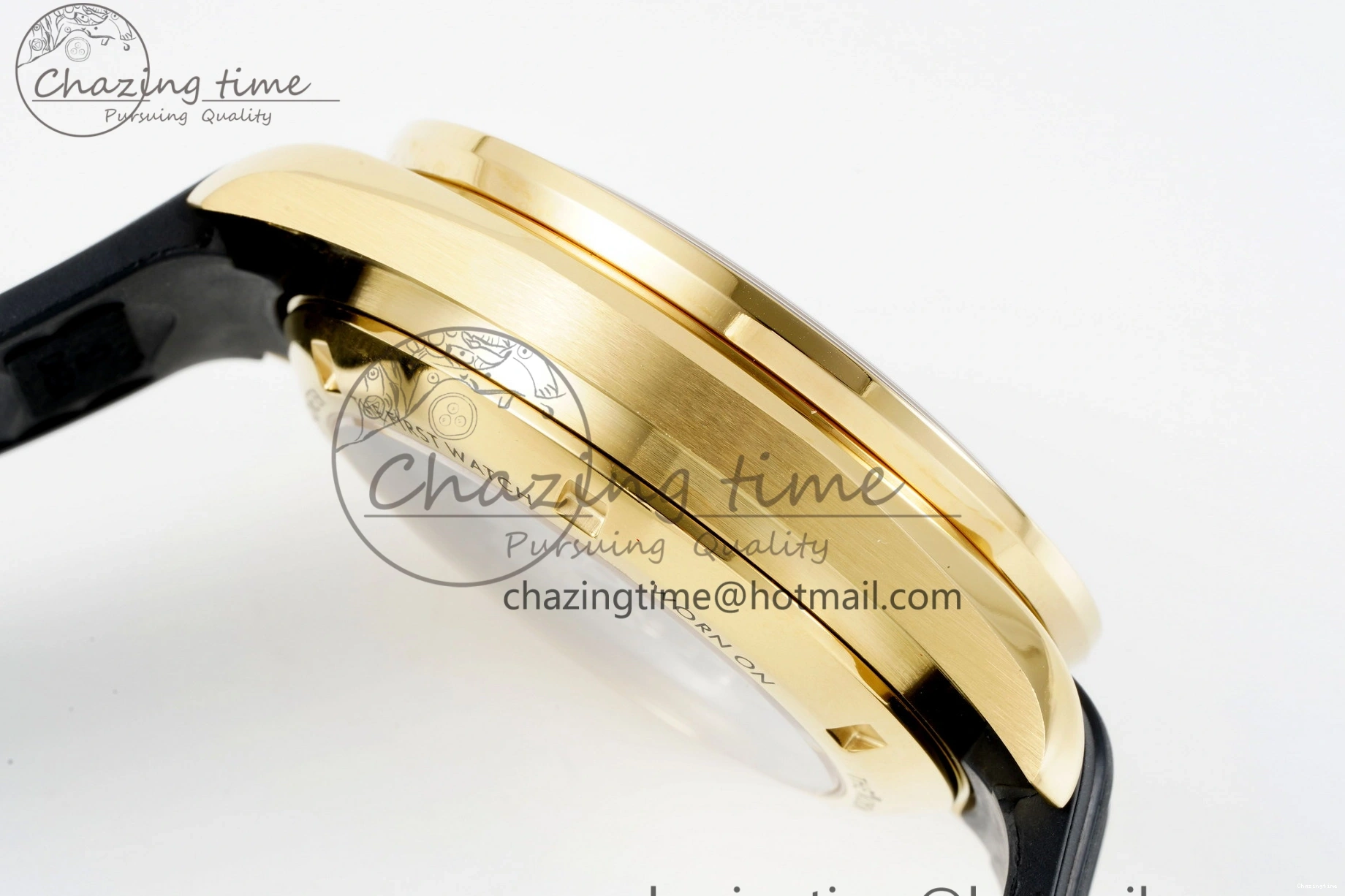 0421 TimelessDesign Speedmaster Moonwatch in Moonshine Gold YG RMF Best Edition YG Dial on Black Rubber Strap Manual Chrono 7834